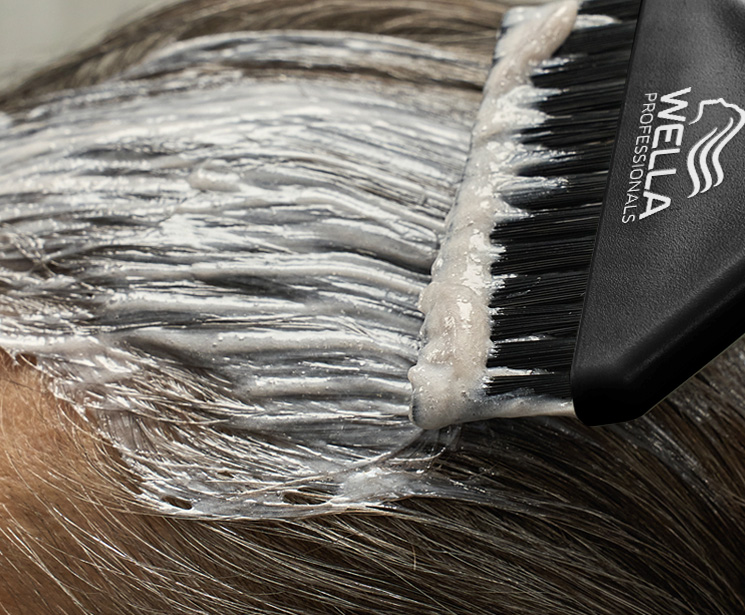 Applying Pure Perfection color with a bowl and brush